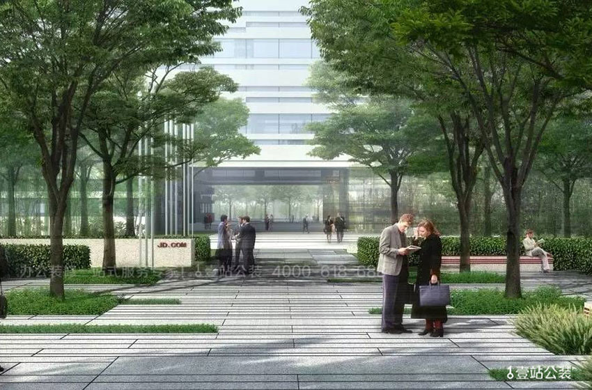 京东办公楼绿道设计效果图